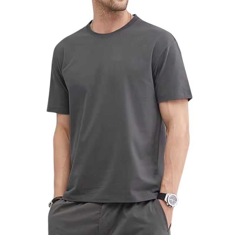 T Shirt for Men Summer Cotton Tops Solid Colors Blank Tshirts O-Neck Men Clothing plus Size M to 5XL